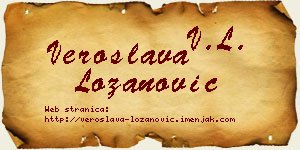 Veroslava Lozanović vizit kartica